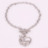 Chihuahua Shape Bangle & Heart Pattern Bracelet Dog Lover