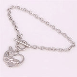 Chihuahua Shape Bangle & Heart Pattern Bracelet Dog Lover