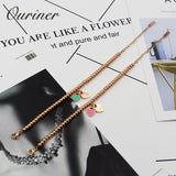 Eternal Love Beaded Bracelet w/ Double Heart Charm