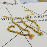 Eternal Love Beaded Bracelet w/ Double Heart Charm