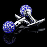 Crystal Ball Cuff link Buttons High Shirt Cufflinks for Men