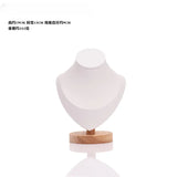 Jewelry Bust Display Stand Necklace Mannequin Model Wooden Base