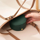 Vintage Style Jewelry Case Faux Leather Necklaces Earrings Rings Holder