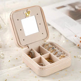 Zipper Jewelry Case for Women with Mirror
