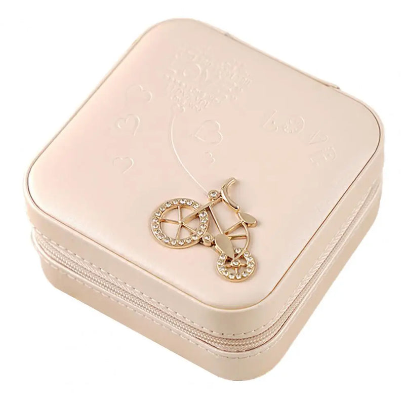Zipper Jewelry Case for Women with Mirror