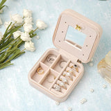 Zipper Jewelry Case for Women with Mirror