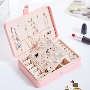 Buttoned Jewelry Box Earring Holder Makeup Organizer