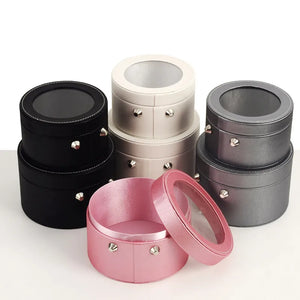 Leather Jewelry Casket Cosmetic Storage Box Makeup Organizer