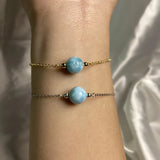925 Silver Larimar Woman Bangle Crystal Bracelet Gift