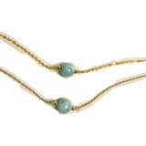 925 Silver Larimar Woman Bangle Crystal Bracelet Gift