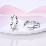 925 Silver Double Hoop Earrings Pave Stud Wedding Gift Women