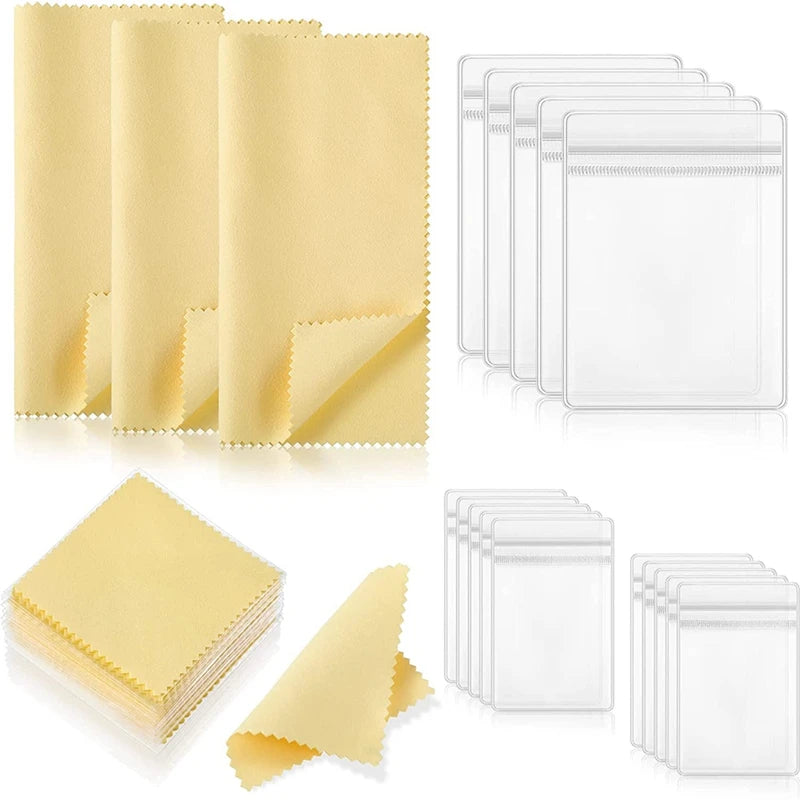 Anti Tarnish Jewelry Storage Bags Buffing Cloth Set