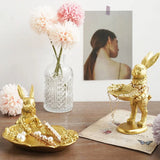 Golden Jewelry Container Storage Tray Plate Pallet