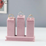 Pink Velvet Jewelry Display Stand for Rings and Necklaces
