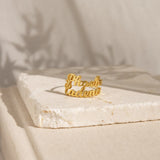 Personalised Stainless Steel Name Rings for Women