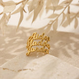 Personalised Stainless Steel Name Rings for Women
