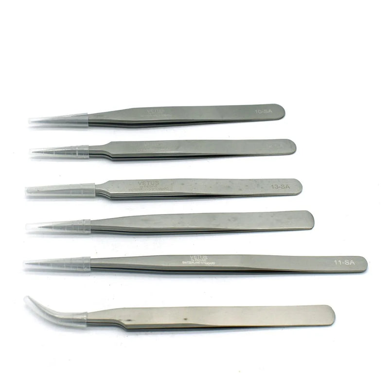 Diamond Tweezers Set 6pcs Precision Anti Static Tool Kit