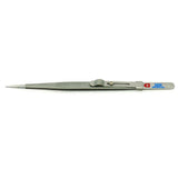 Diamond Tweezers Slide Lock Concave Groove Stainless Steel Craft Tools