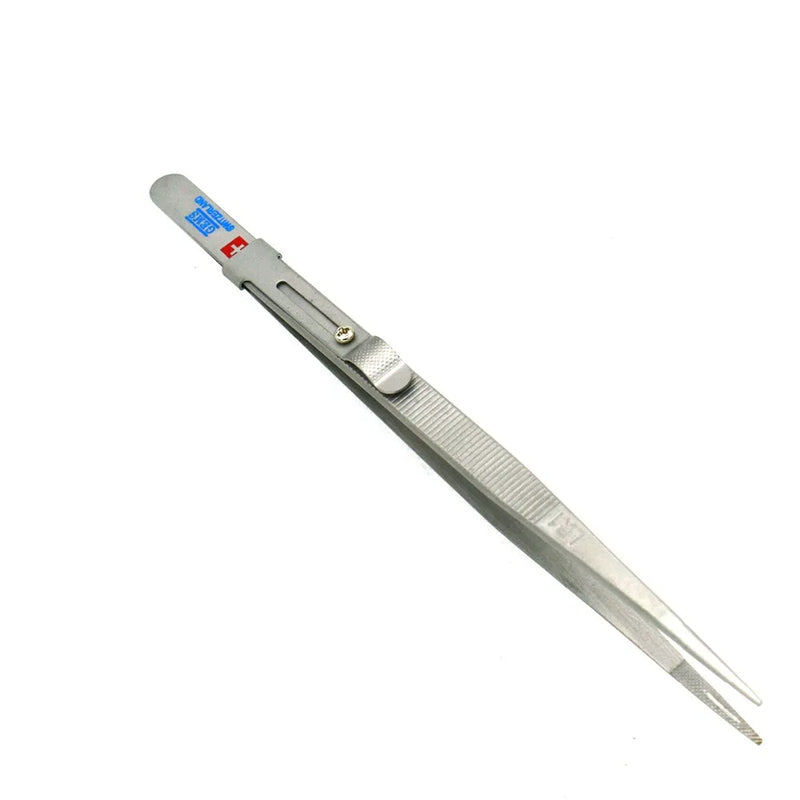Diamond Tweezers Slide Lock Concave Groove Stainless Steel Craft Tools