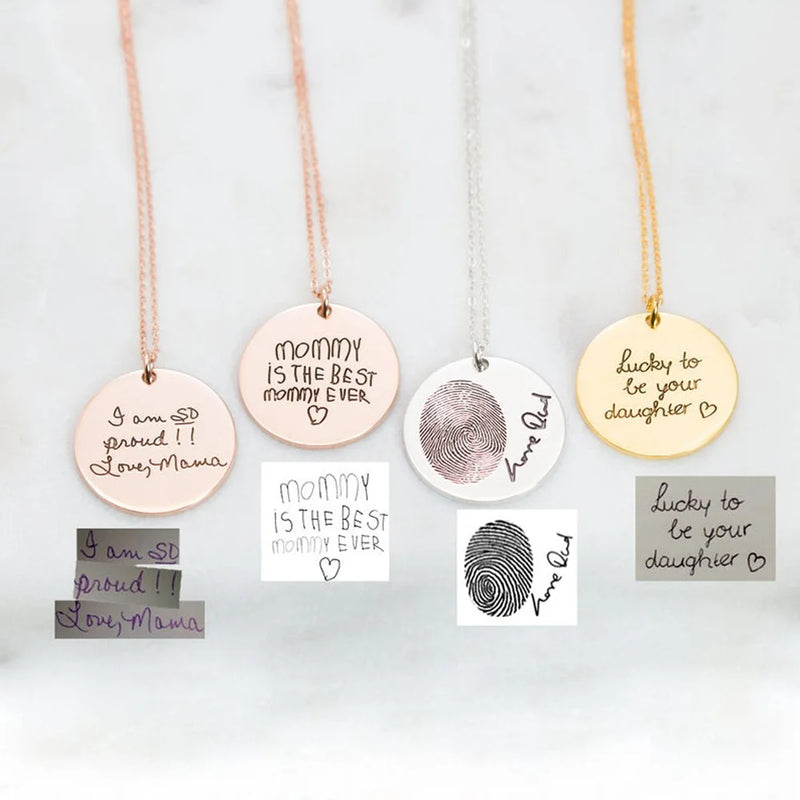 Personalized Children Drawing Artwork Memorial Pendant Necklace
