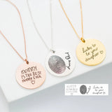 Personalized Children Drawing Artwork Memorial Pendant Necklace