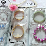 PVC Grid Earring Storage Bag Pendant Roll Bracelet Chain Lattice