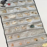 PVC Grid Earring Storage Bag Pendant Roll Bracelet Chain Lattice