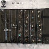 PVC Grid Earring Storage Bag Pendant Roll Bracelet Chain Lattice