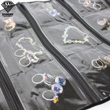 PVC Grid Earring Storage Bag Pendant Roll Bracelet Chain Lattice