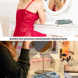 Velvet Jewelry Display Box Earrings Rings Organizer Tray Stand