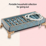 Velvet Jewelry Display Box Earrings Rings Organizer Tray Stand