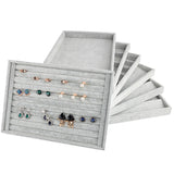Gray Jewelry Display Box for Earrings Bracelets Necklaces