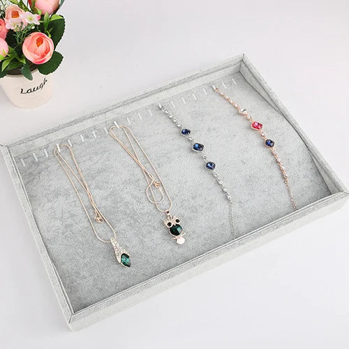 Gray Jewelry Display Box for Earrings Bracelets Necklaces