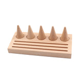 Wooden Cone Jewelry Display Holder for Rings and Earrings