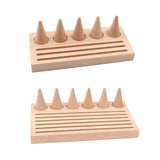 Wooden Cone Jewelry Display Holder for Rings and Earrings