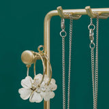 Multi-hook Jewelry Holder Stand Golden/Black Metal
