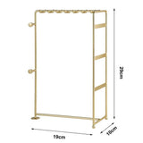 Multi-hook Jewelry Holder Stand Golden/Black Metal
