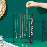 Multi-hook Jewelry Holder Stand Golden/Black Metal
