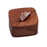 Wooden Ring Holder Jewelry Rack Walnut Finish