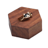 Wooden Ring Holder Jewelry Rack Walnut Finish