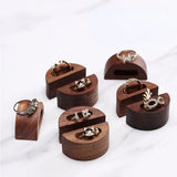 Wooden Ring Holder Jewelry Rack Walnut Finish