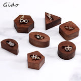 Wooden Ring Holder Jewelry Rack Walnut Finish