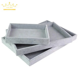 Ice Velvet Jewelry Display Tray Ring Watch Pillow Pendant Grid Plate