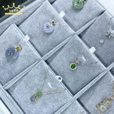 Ice Velvet Jewelry Display Tray Ring Watch Pillow Pendant Grid Plate