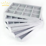 Ice Velvet Jewelry Display Tray Ring Watch Pillow Pendant Grid Plate