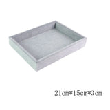 Ice Velvet Jewelry Display Tray Ring Watch Pillow Pendant Grid Plate