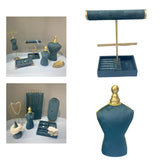 Flannel Jewelry Display Tower for Rings Storage