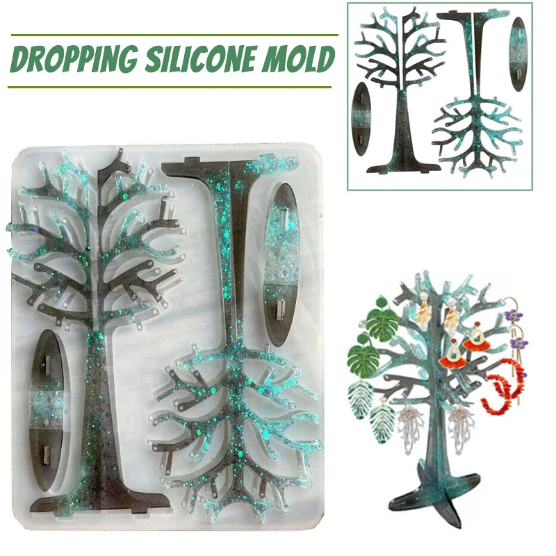 Earring Holder Silicone Mold Display Rack Tree Mold for Resin Casting