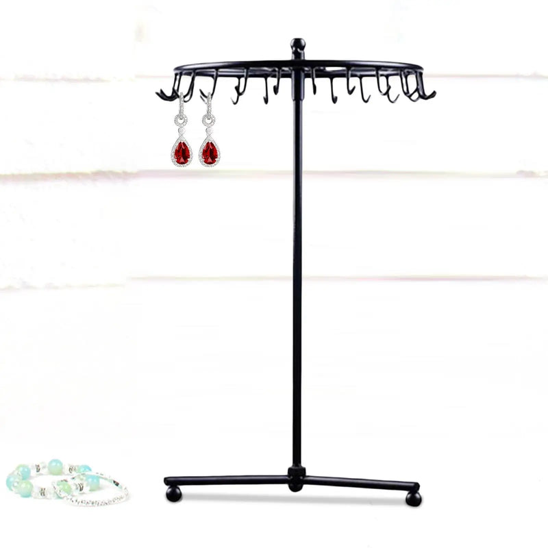 Rotating Metal Jewelry Rack Organizer Storage Holder