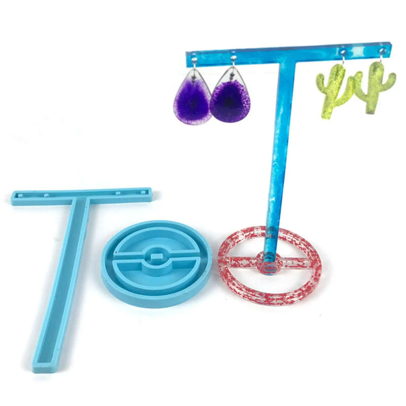 Silicone Jewelry Display Rack Mold Necklace Hanger Earrings Shelf DIY